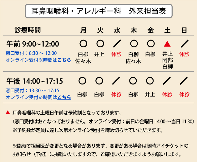 耳鼻咽喉科・アレルギー科